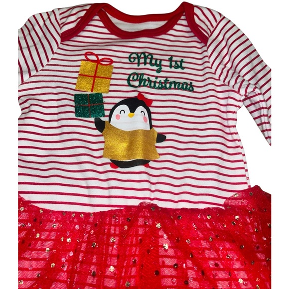Wanderling “My 1st Christmas” Infant Red Color Bodysuit - Girls - 6-9 Months - Picture 2 of 10